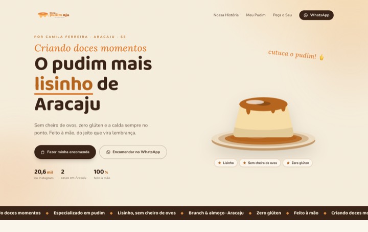 Site da Meu Pudim Aju